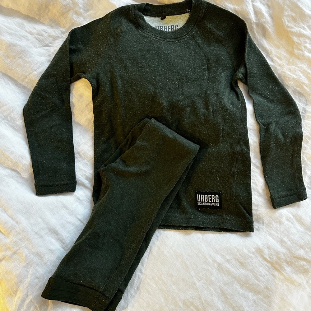 Kids Thermal Underwear Set - Dark Green  EU 110/116
